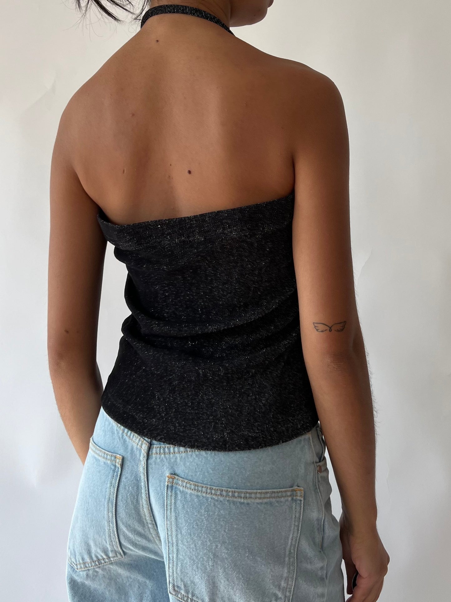 90s black sparkly top