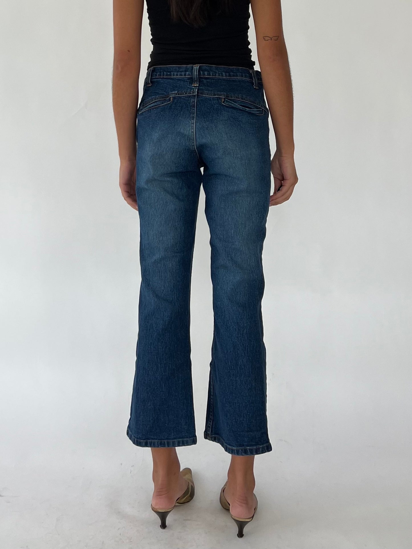 y2k dark wash flare jeans