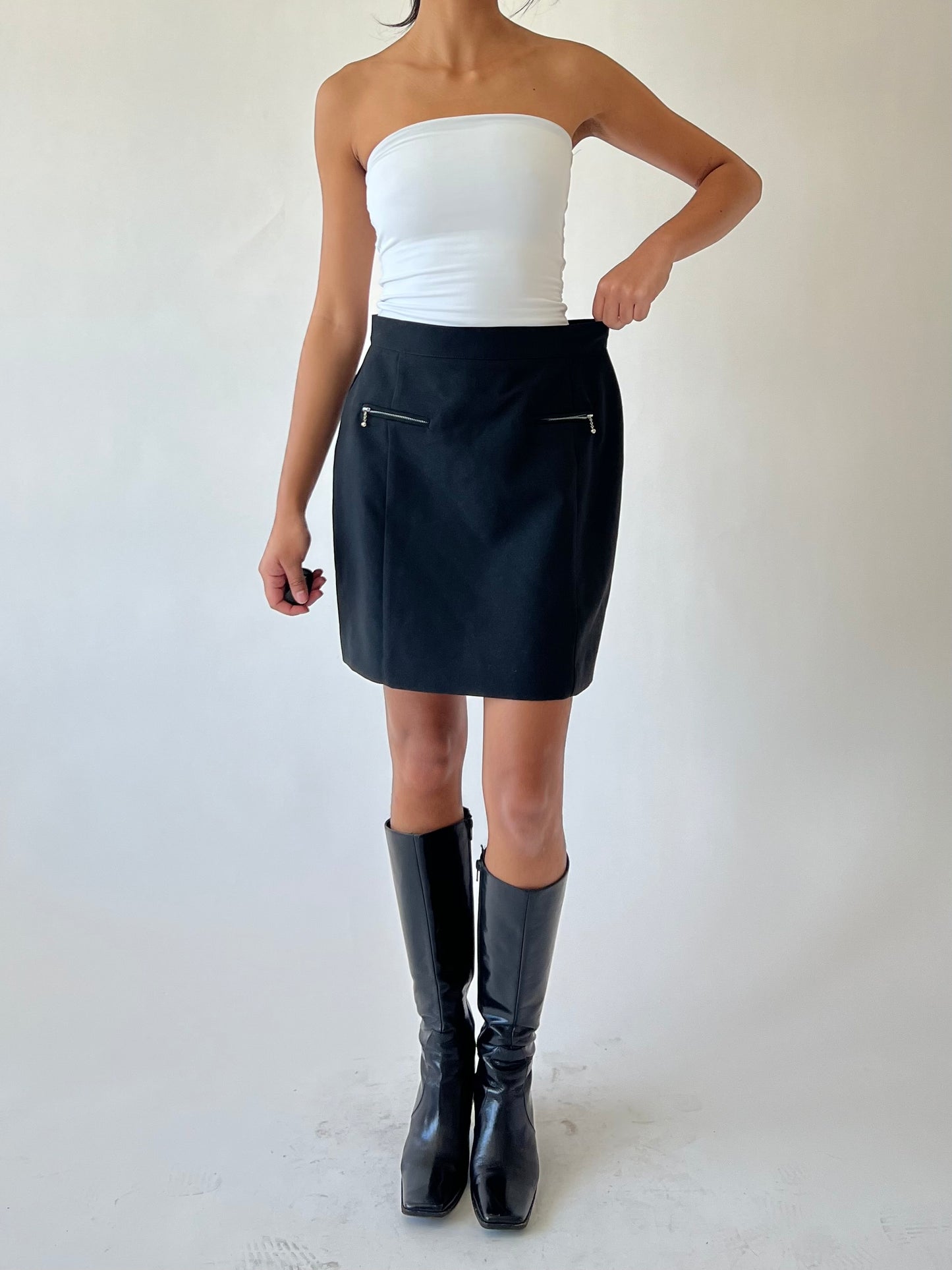 90s black mini skirt