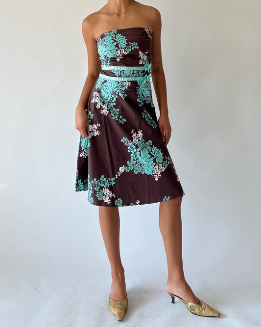 2000s floral midi dress