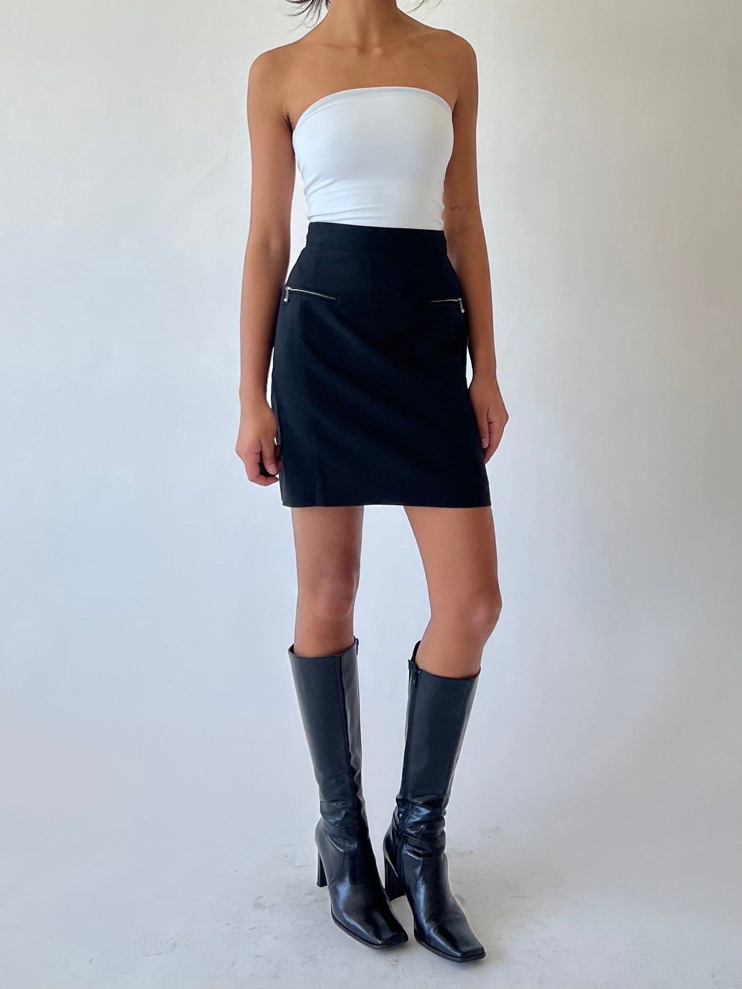 90s black mini skirt