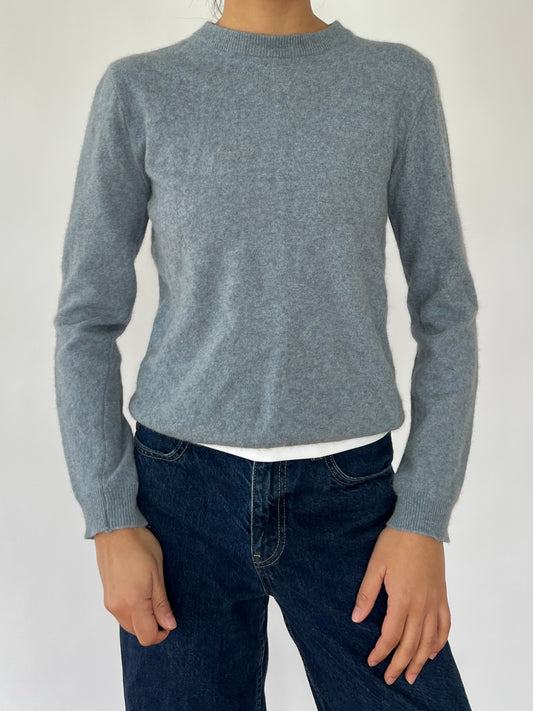 blue wool blend sweater