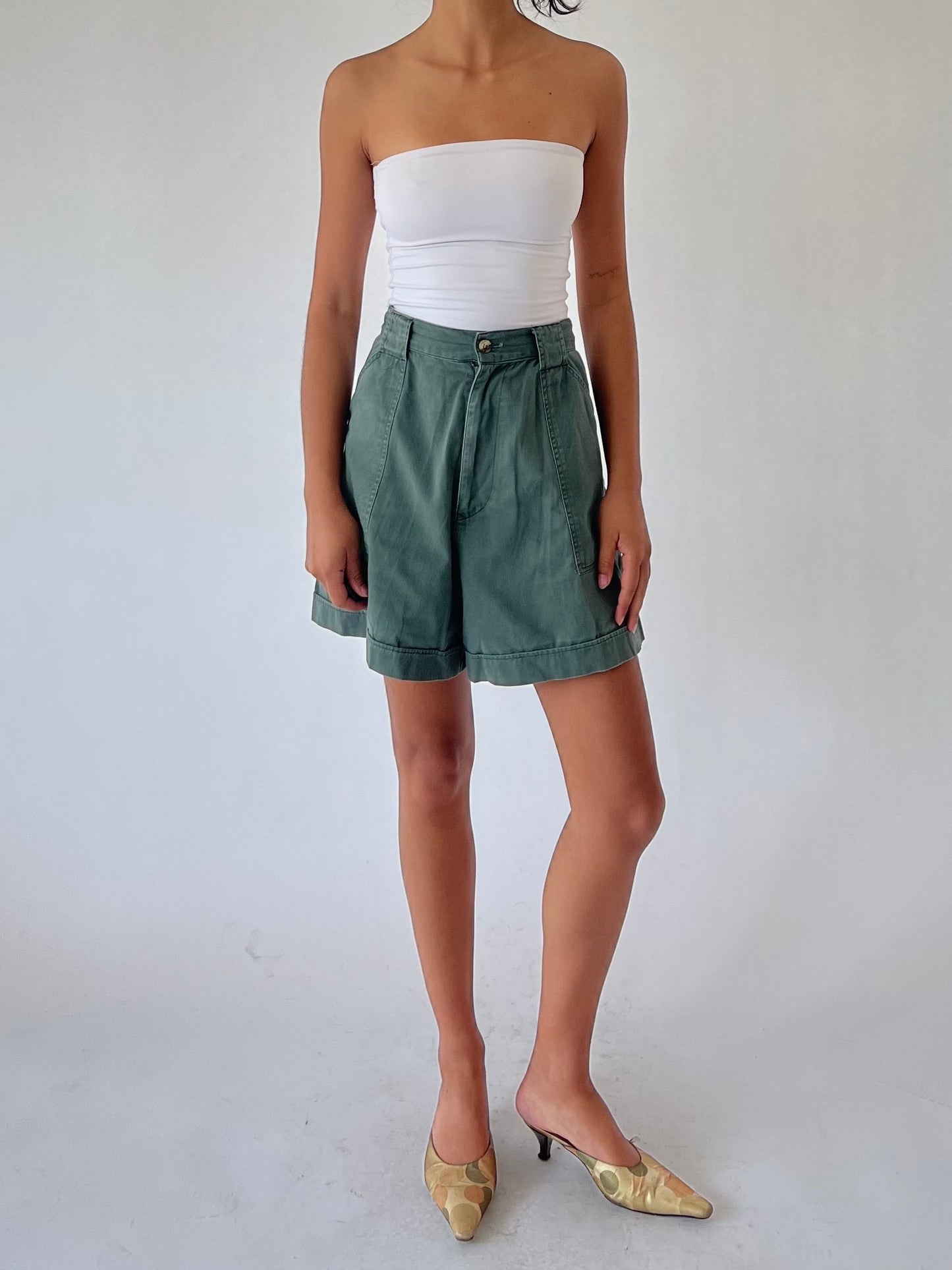 vintage denim cargo shorts