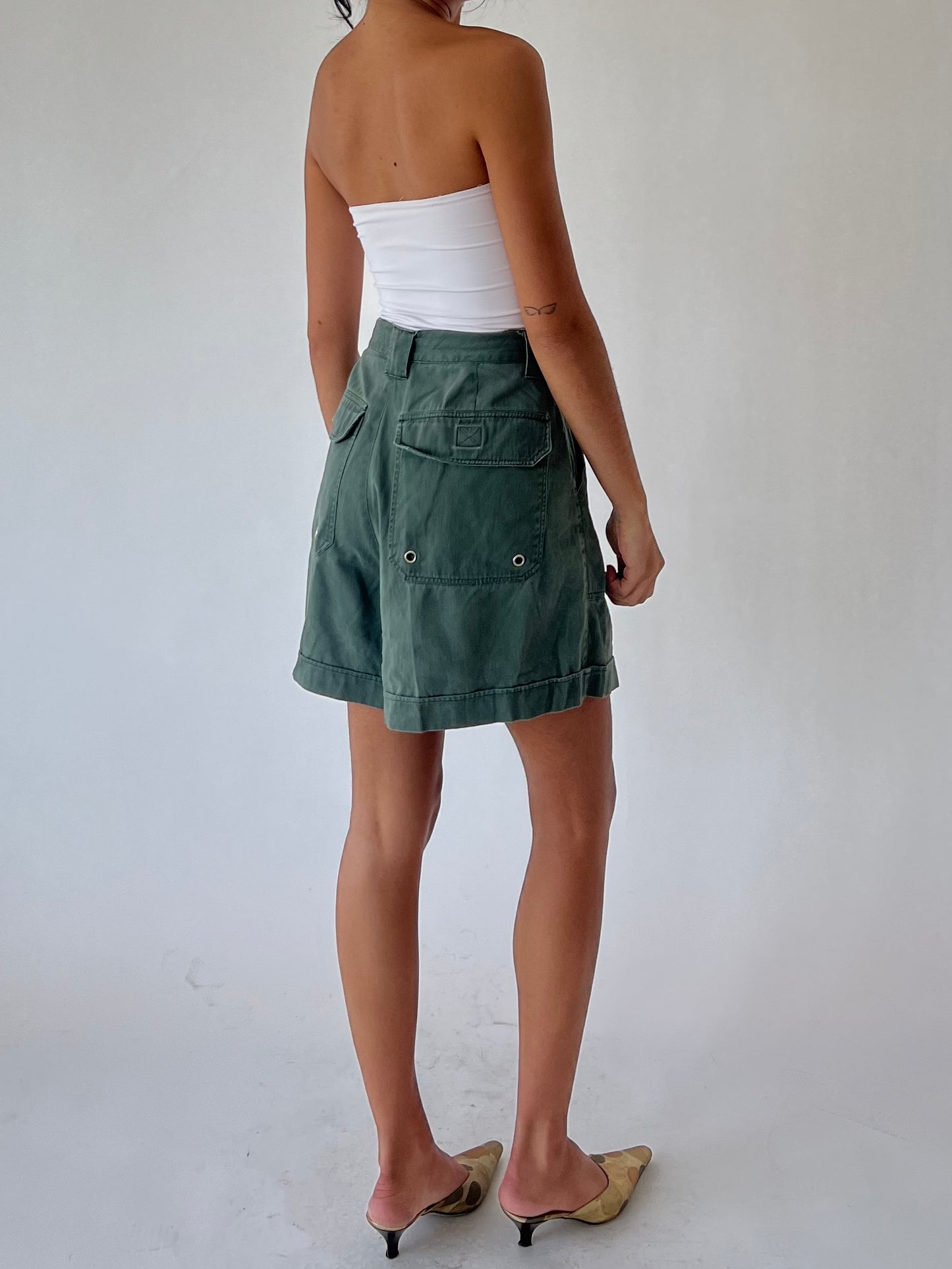 vintage denim cargo shorts