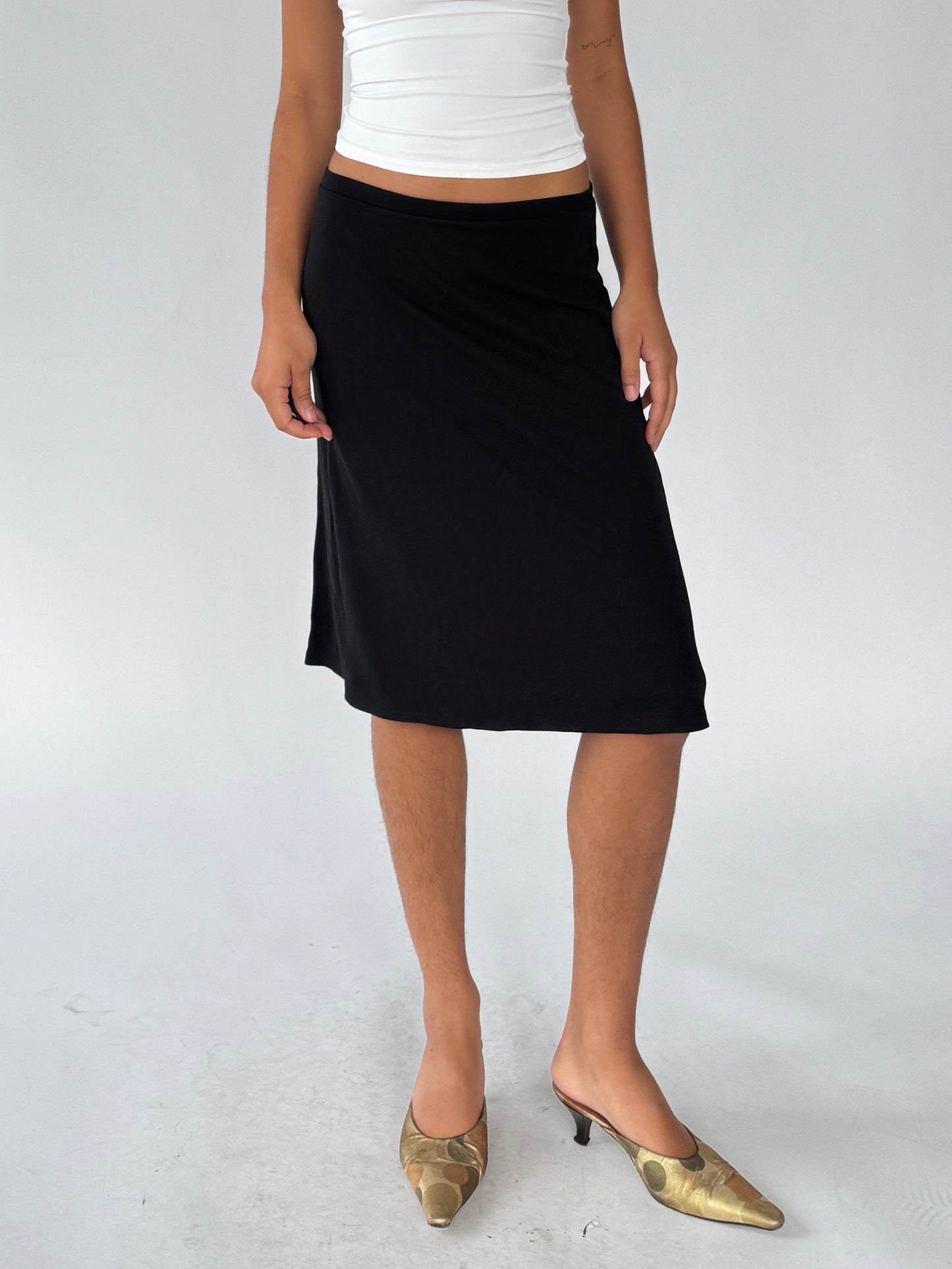 black midi skirt