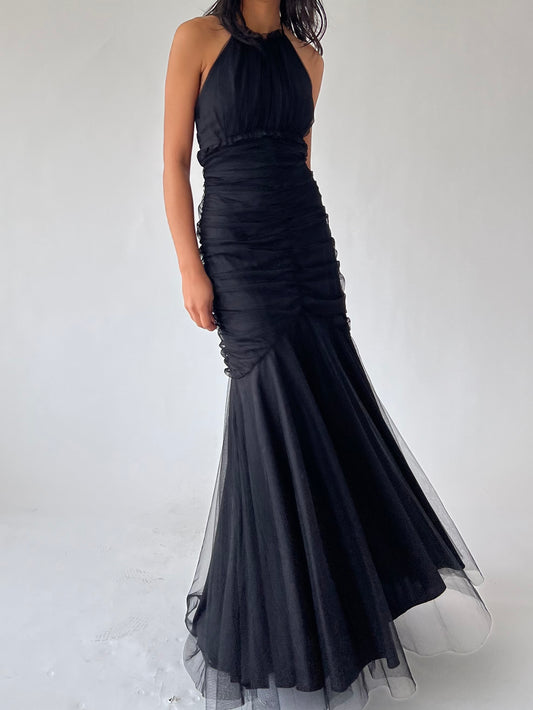 90s tulle halter gown