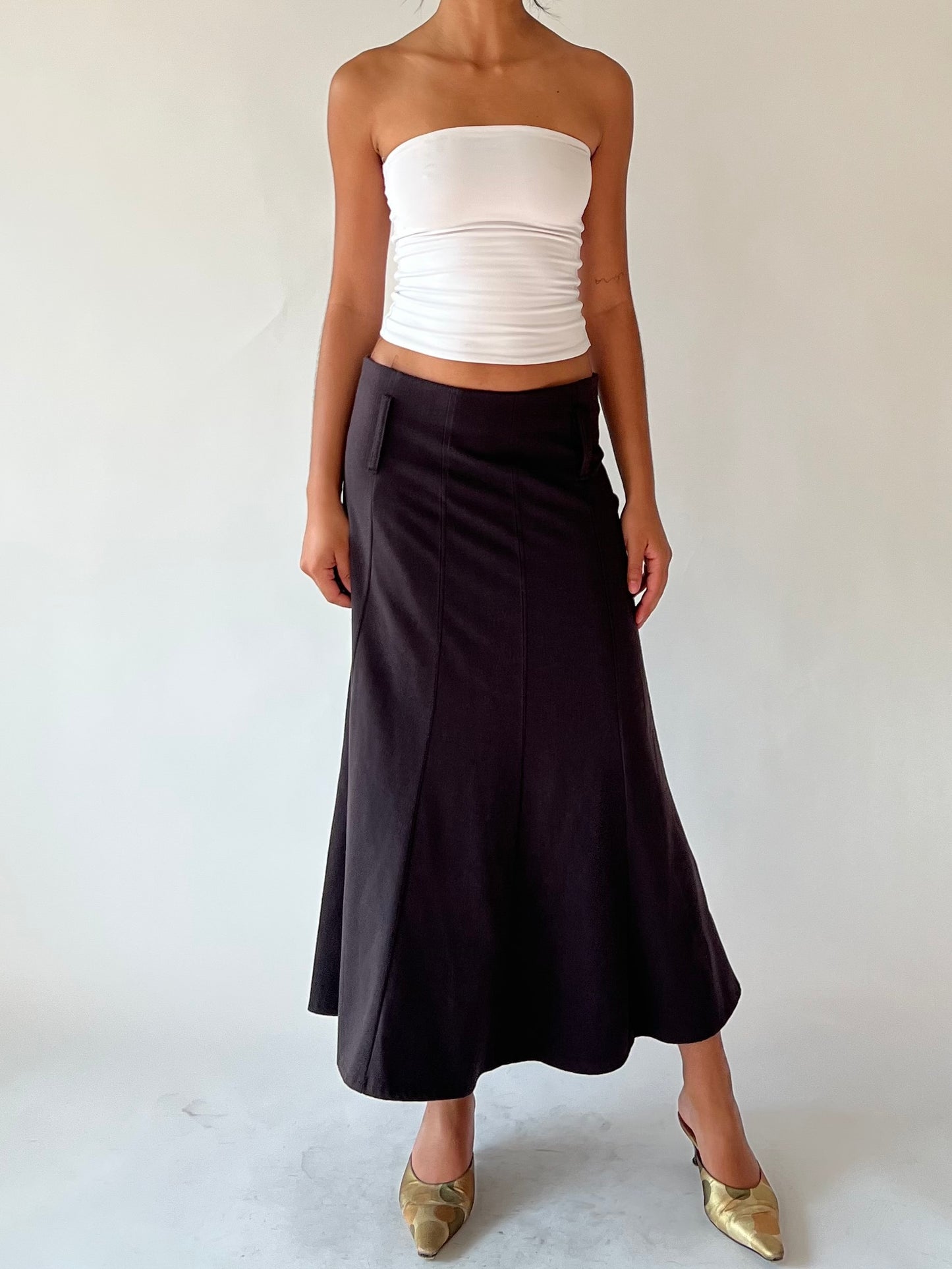 90s brown maxi skirt