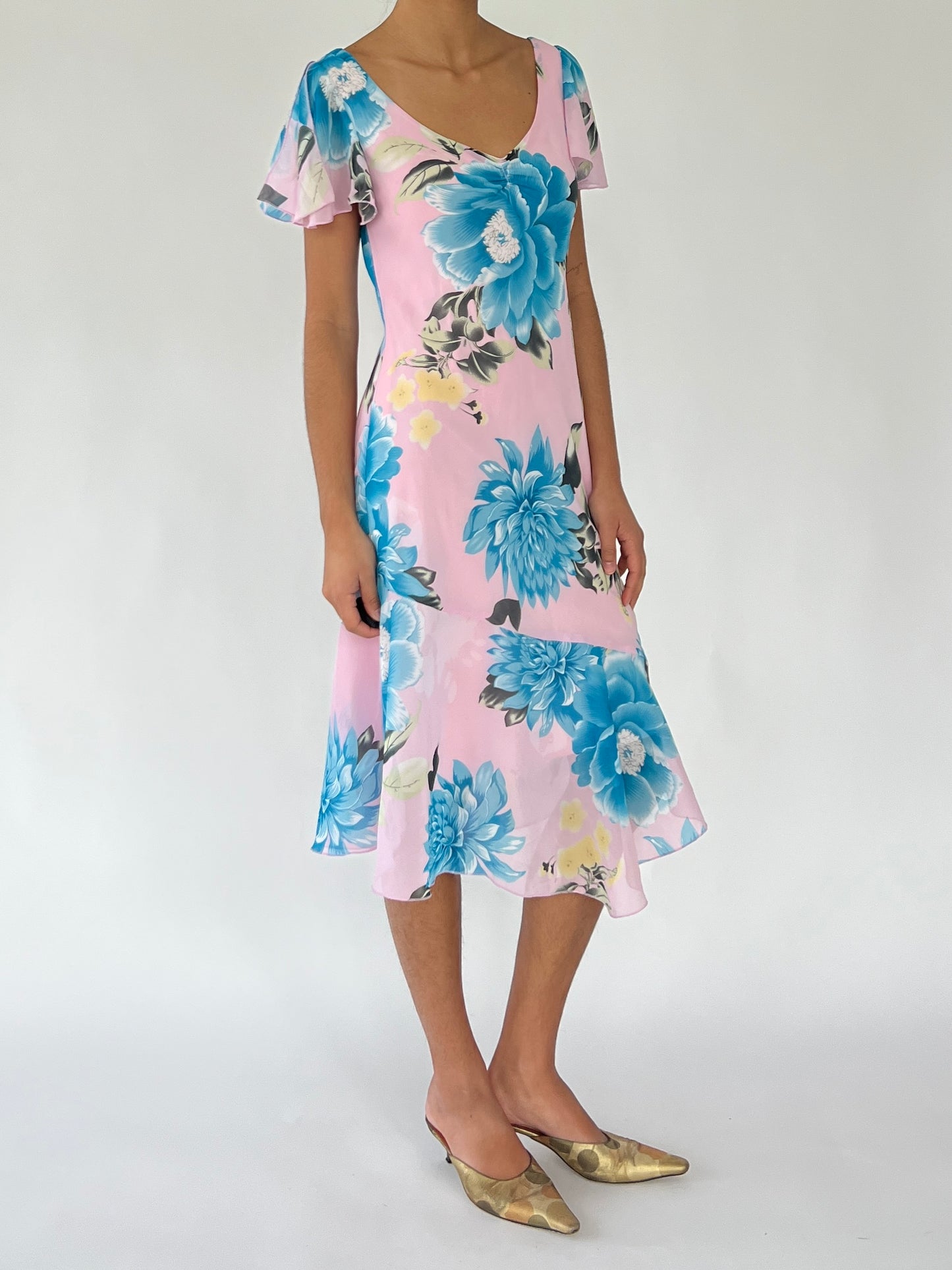 2000s floral fairy midi dress