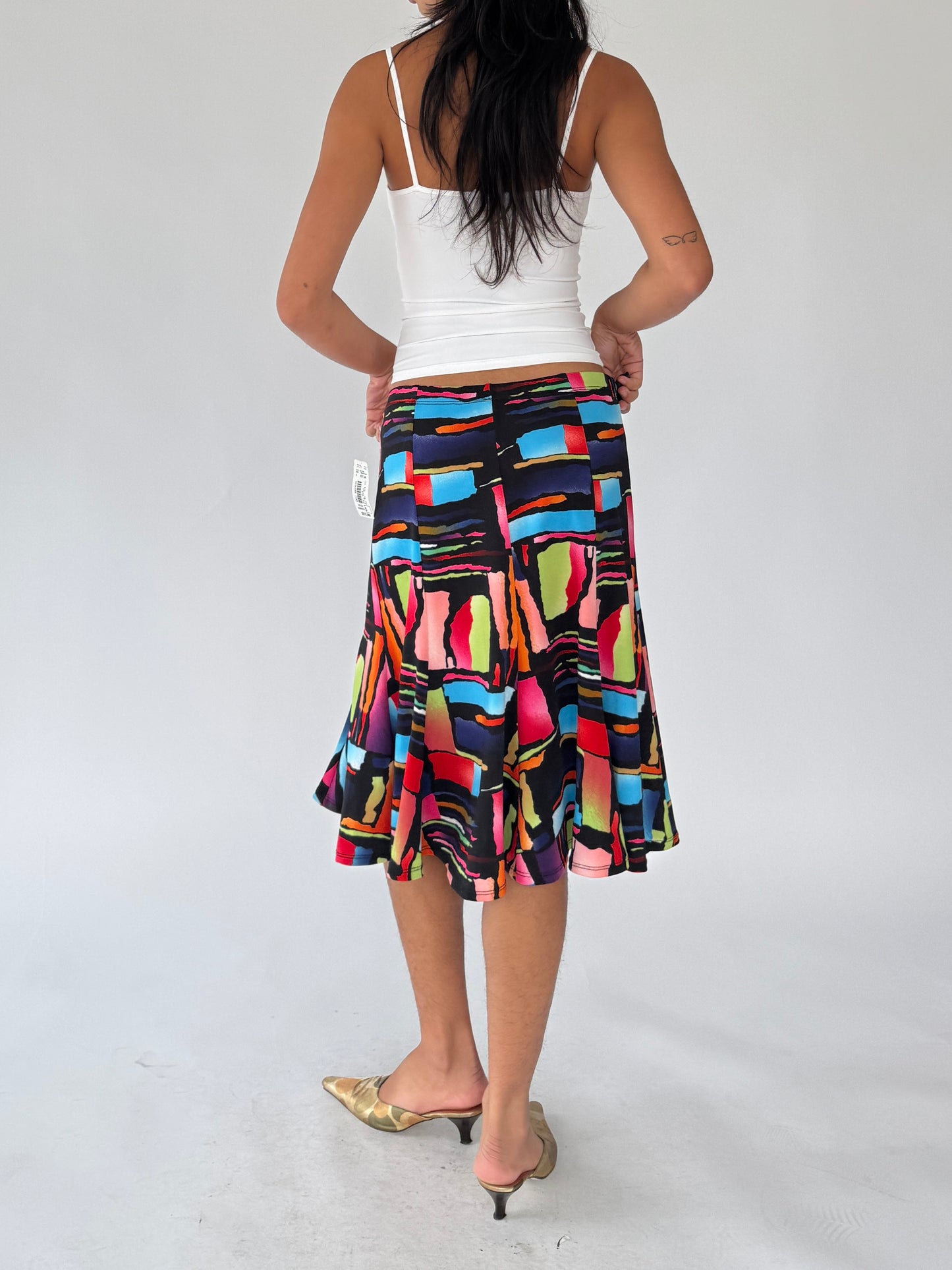 BNWT 90s colourful midi skirt