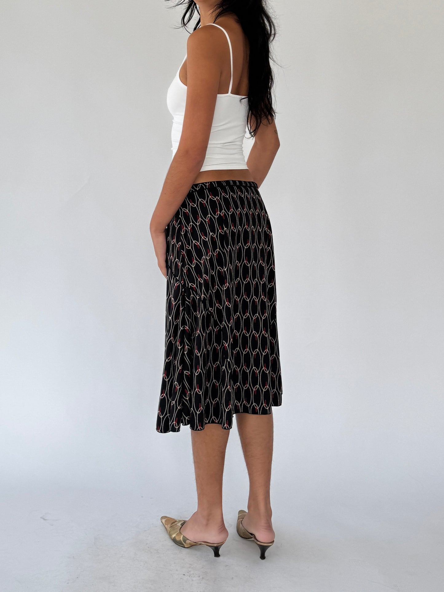 90s printed midi skirt