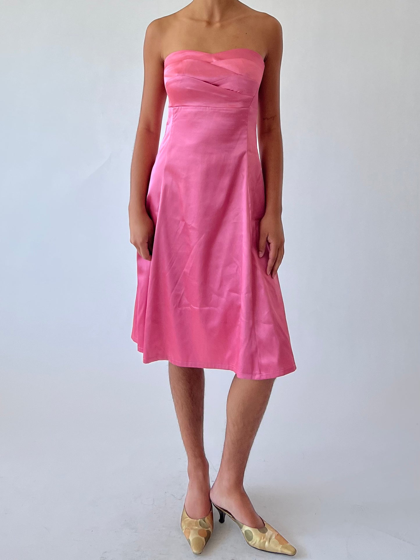 90s pink midi dress