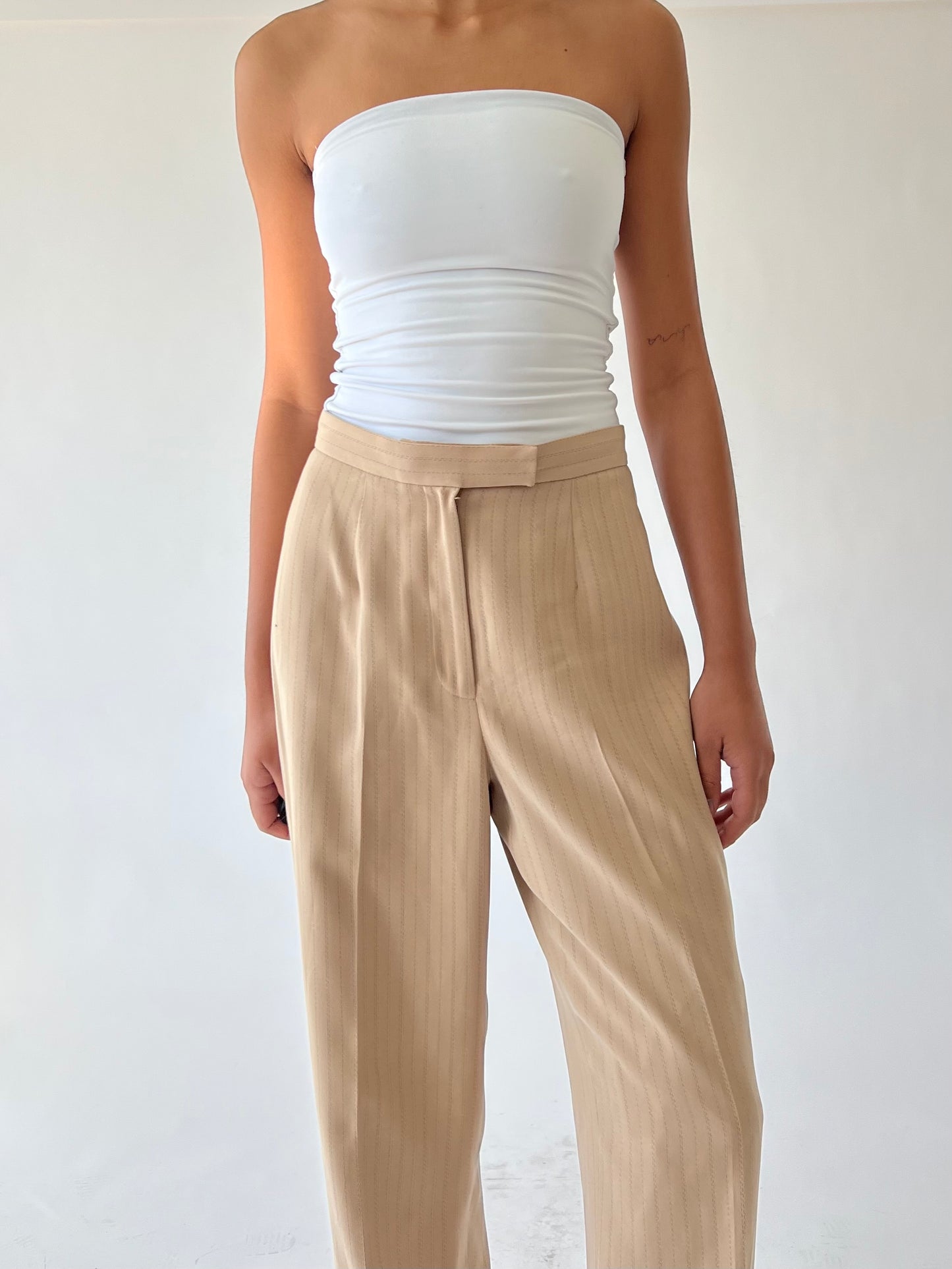 vintage tan striped pants