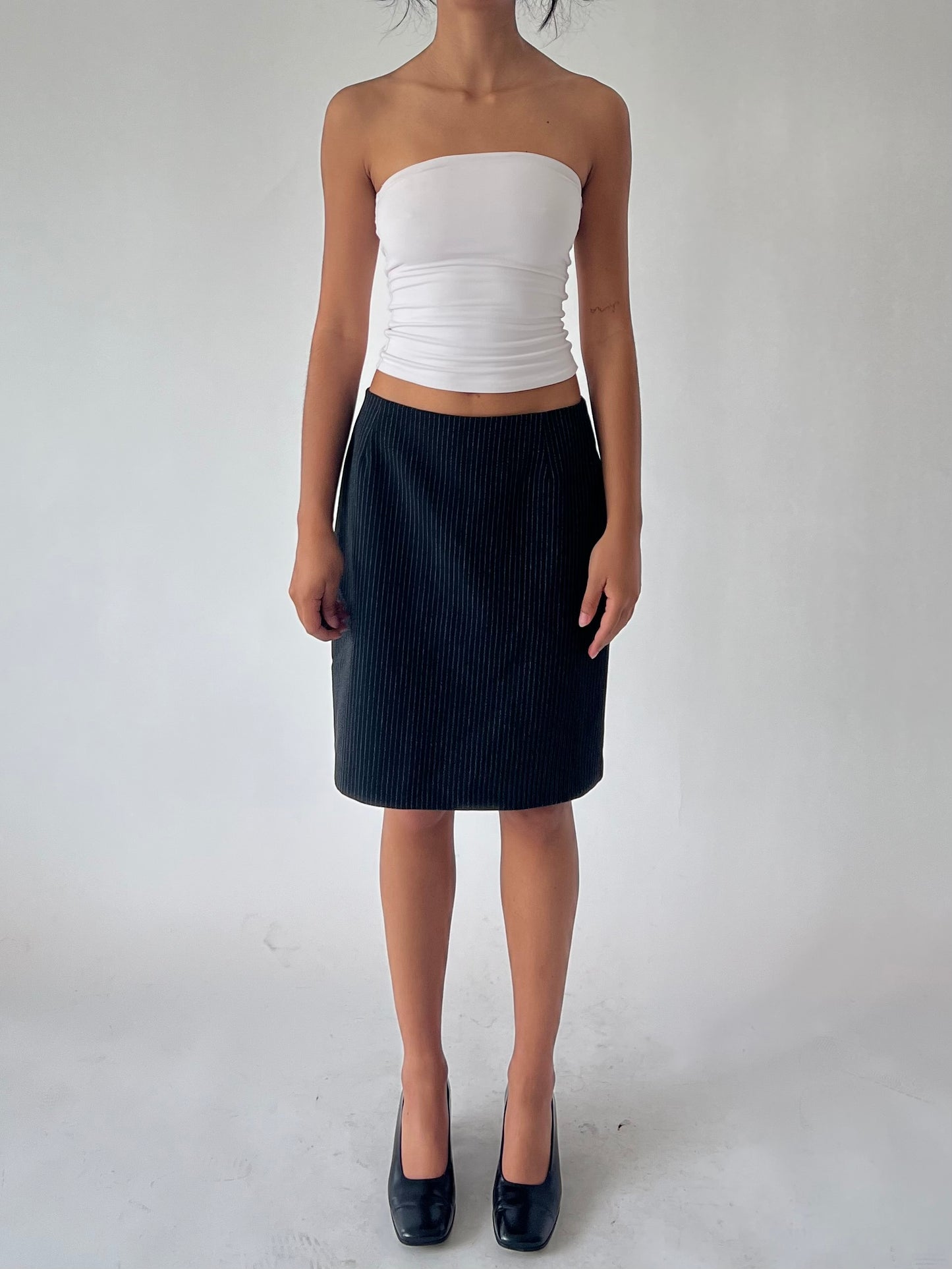 90s pin stripped skirt