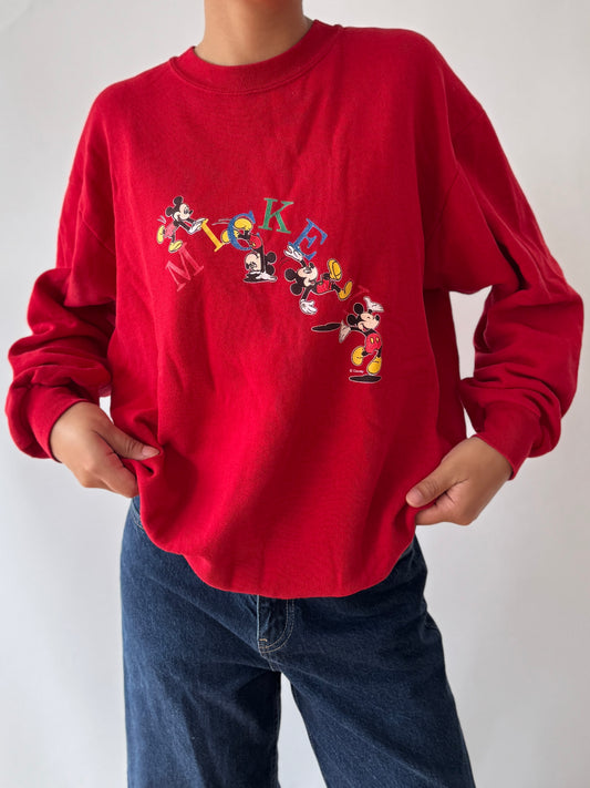 80s mickey red crewneck