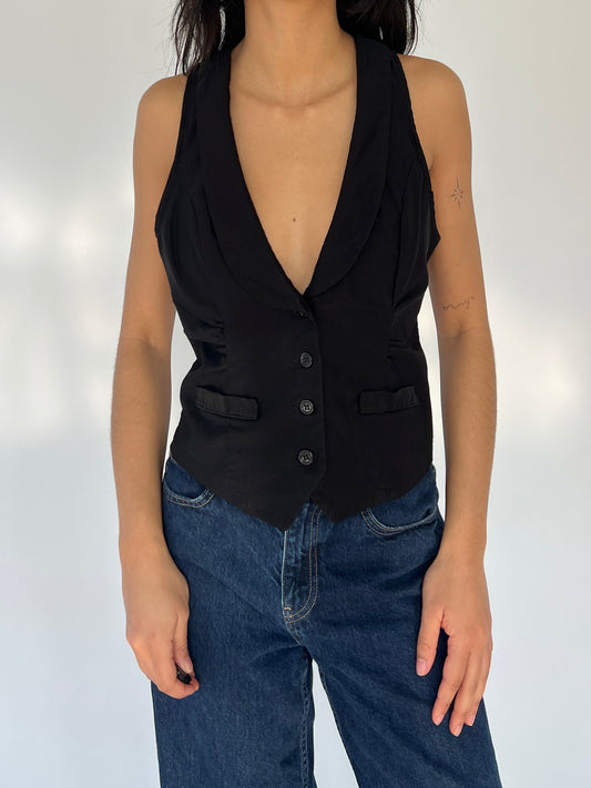 90s black vest top