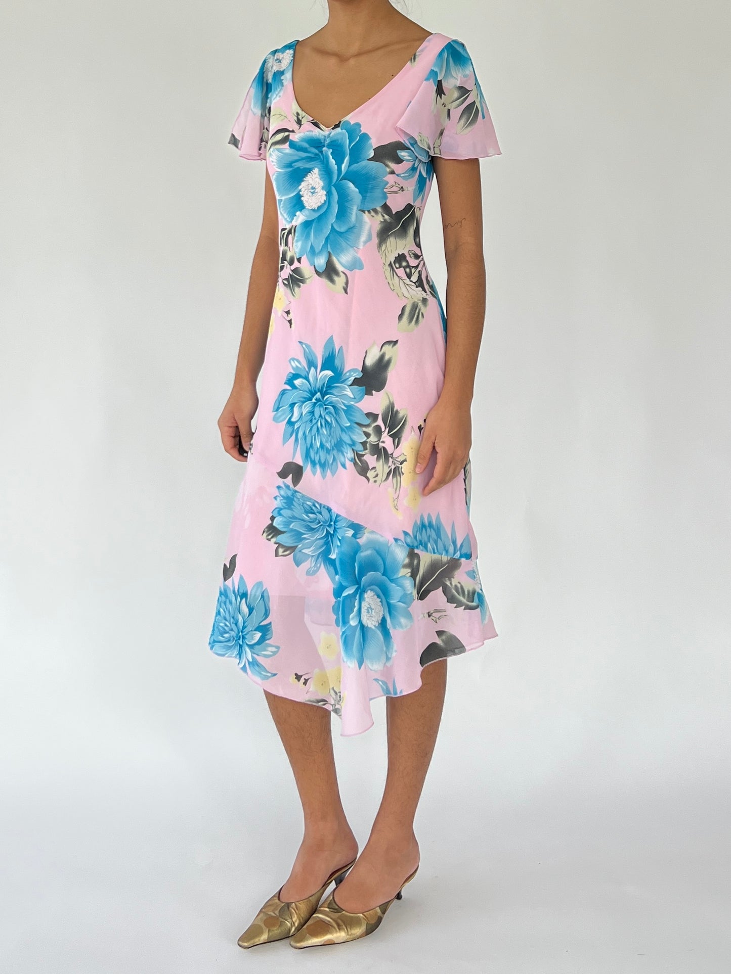 2000s floral fairy midi dress