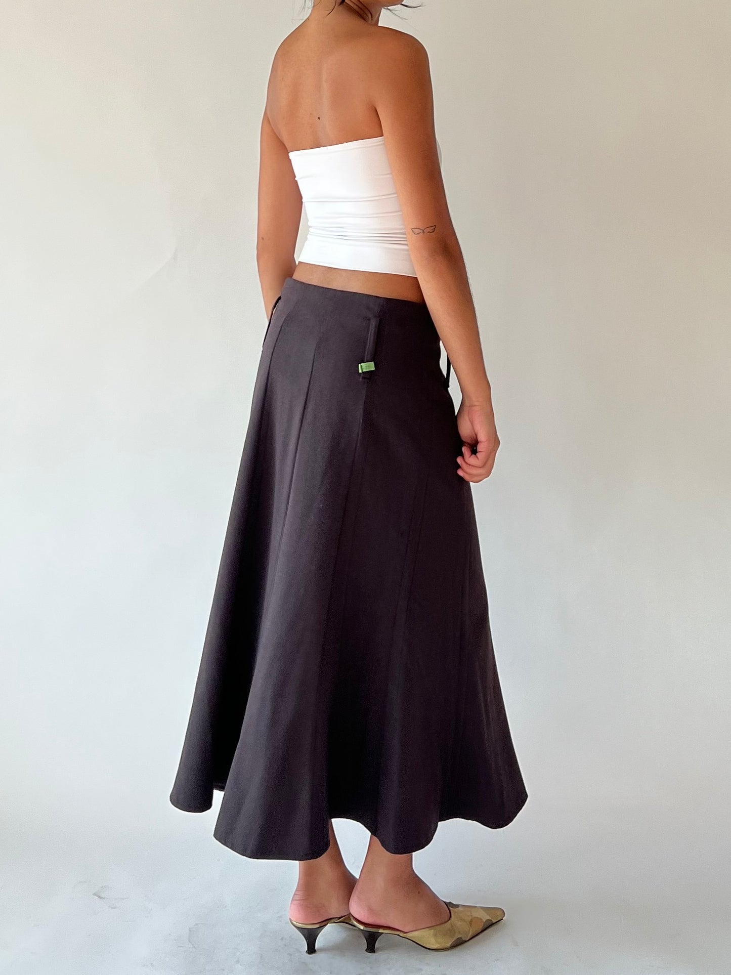 90s brown maxi skirt