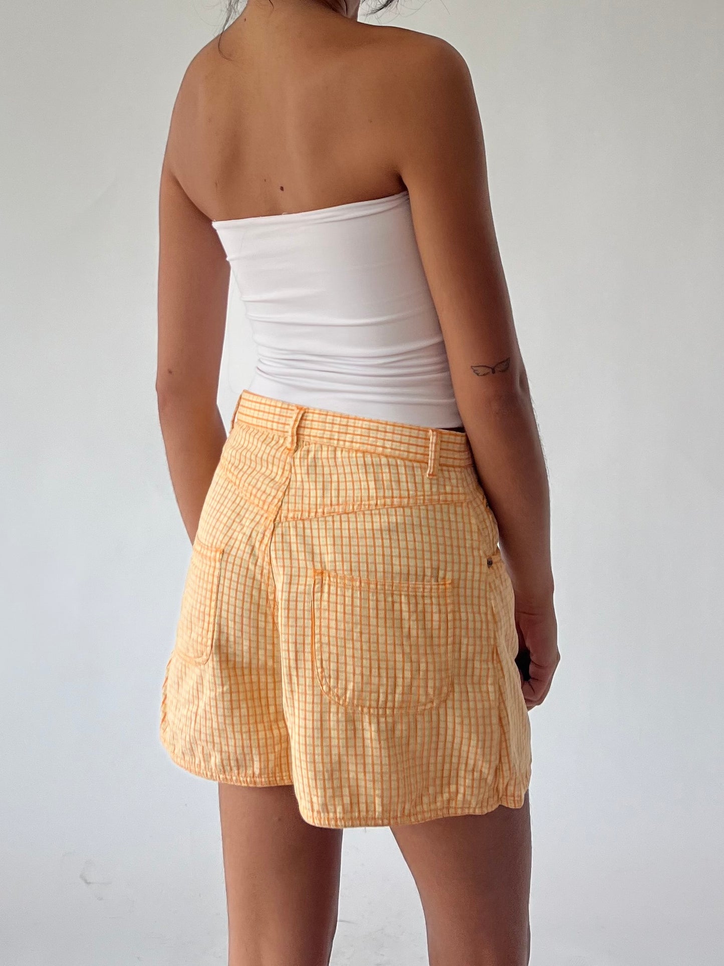 plaid orange skort