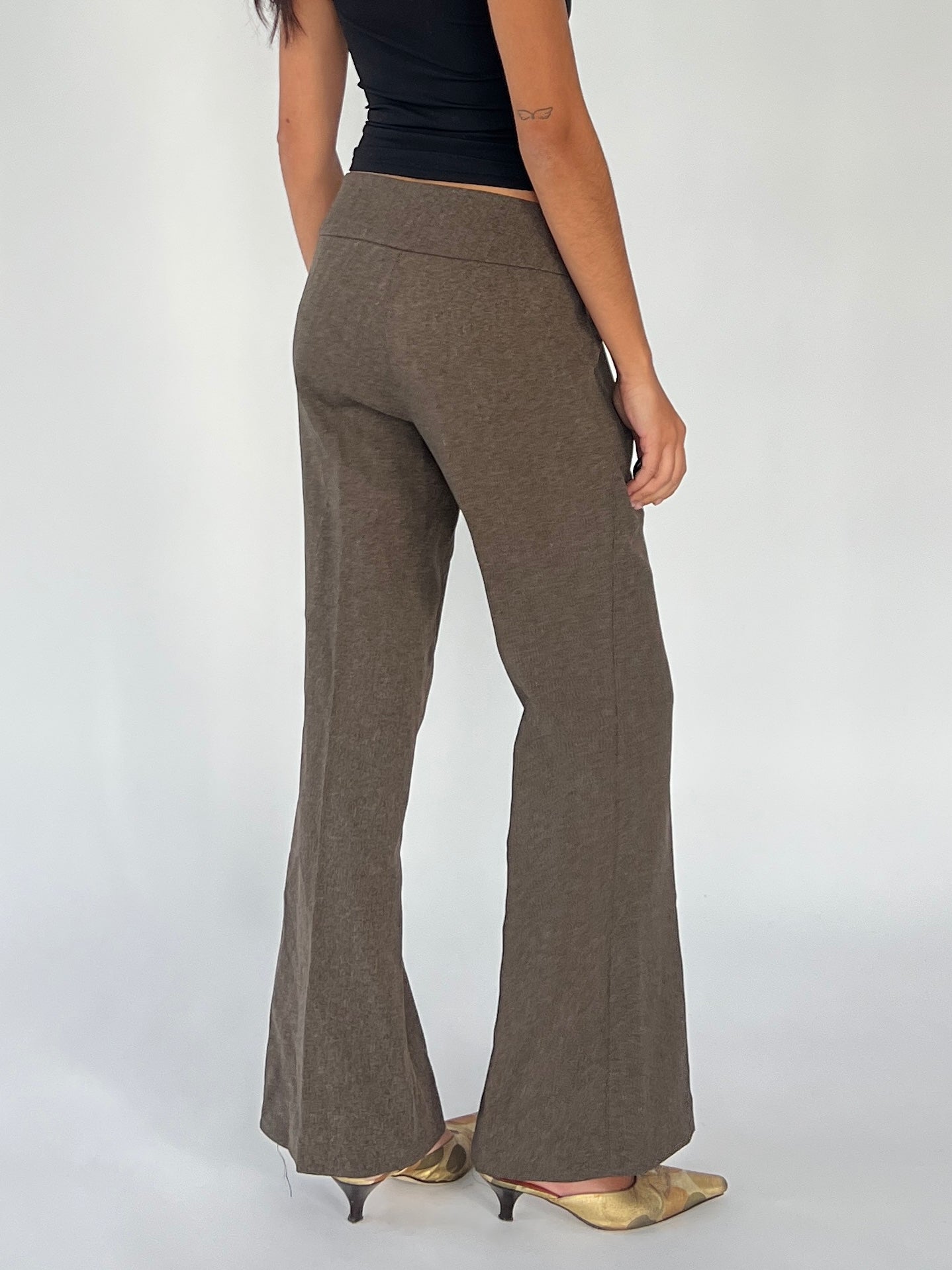 2000s brown flare pants