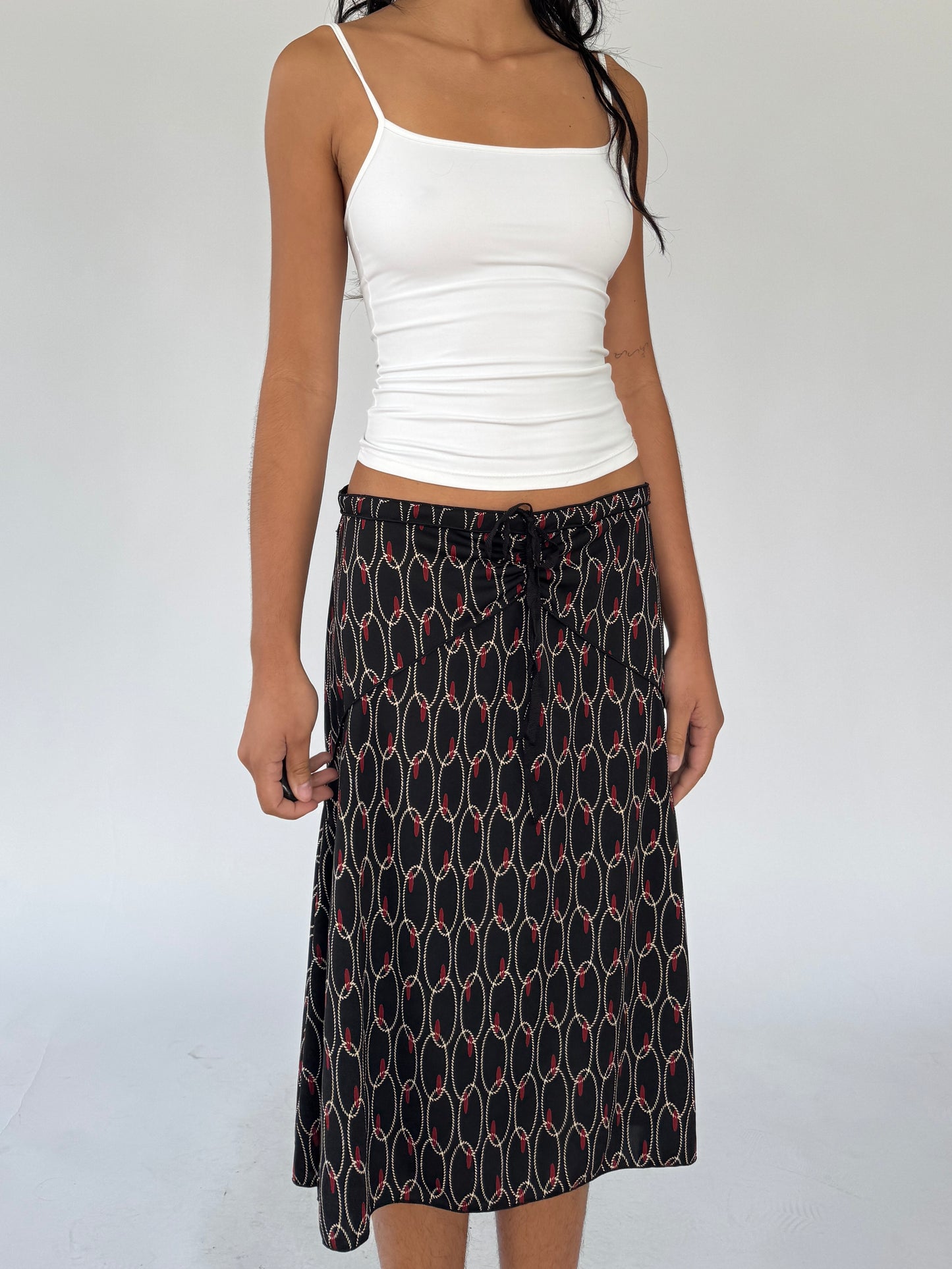 90s printed midi skirt