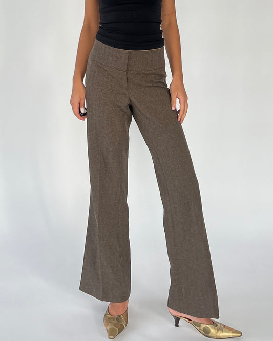 2000s brown flare pants