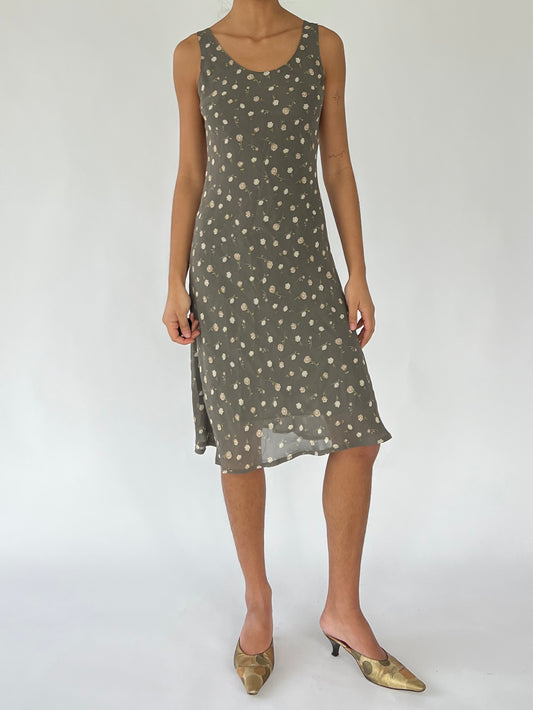 90s floral midi dress