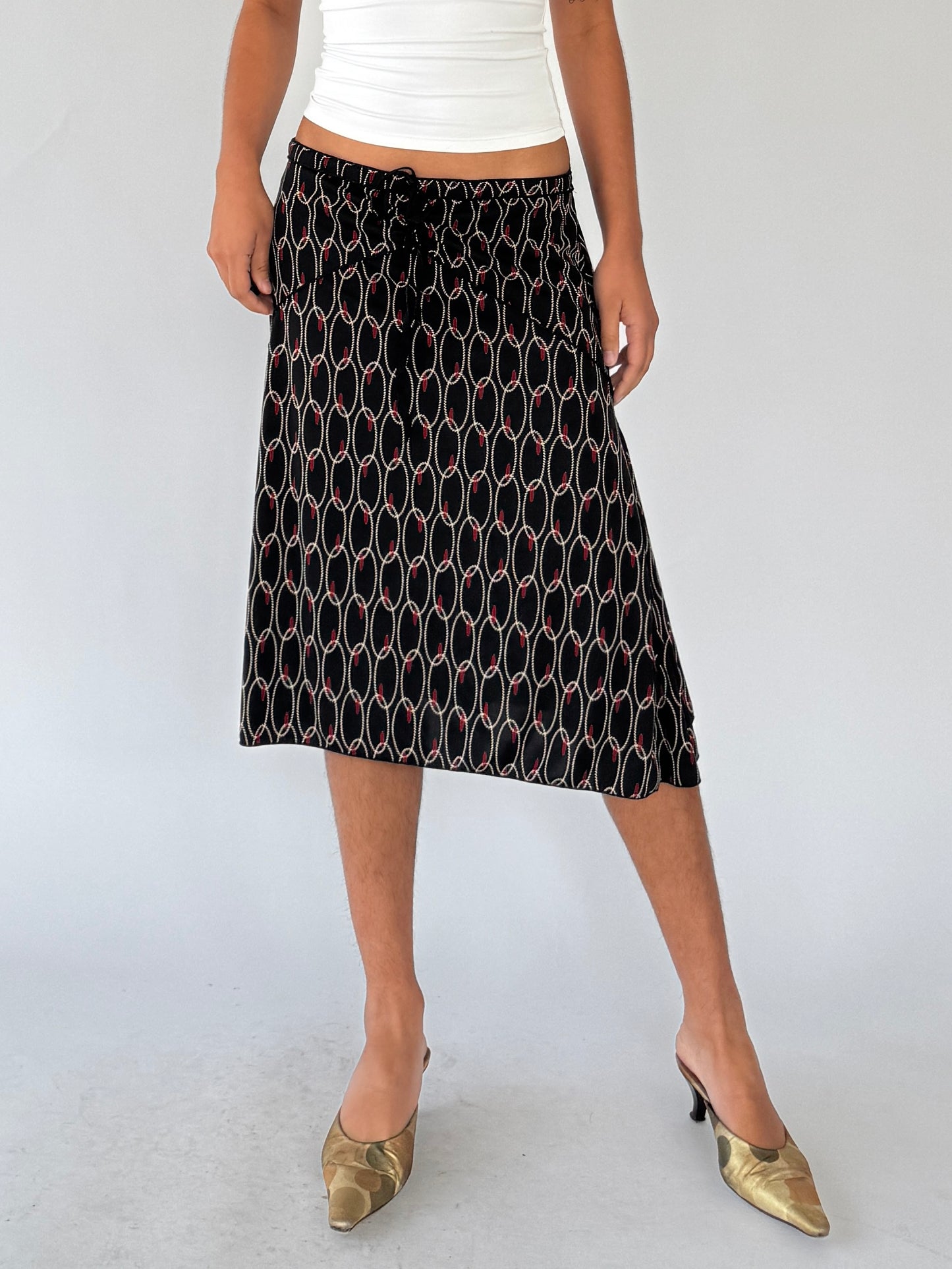 90s printed midi skirt