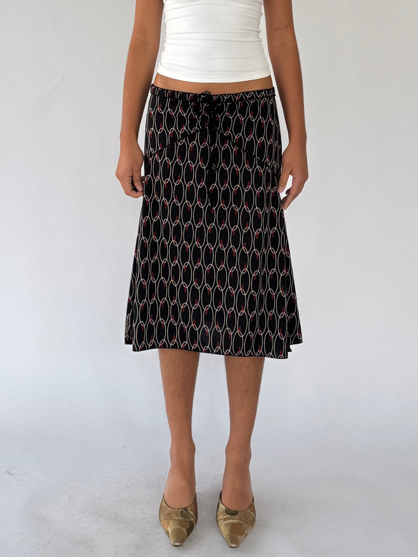 90s printed midi skirt