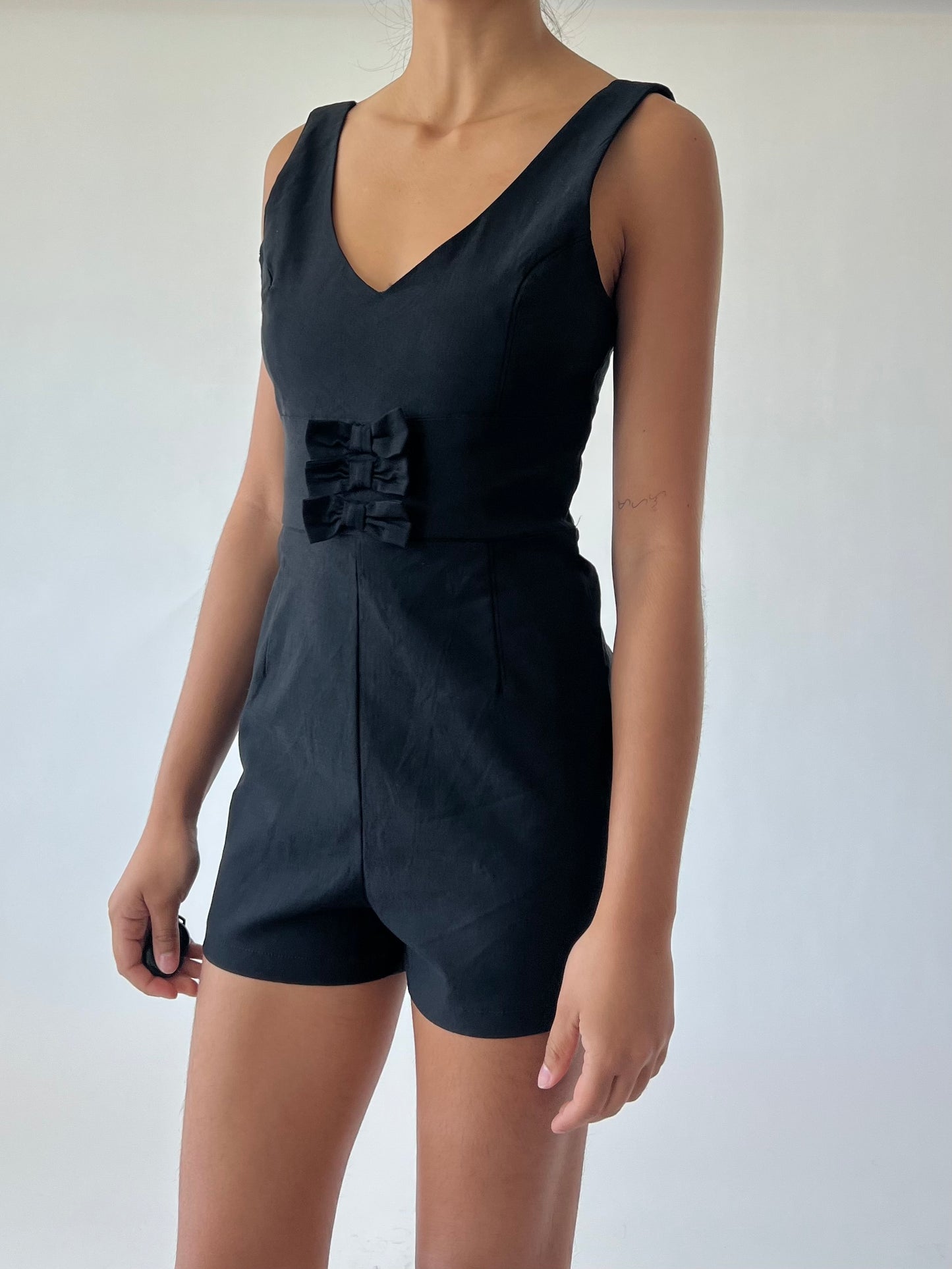 black shorts jumpsuit