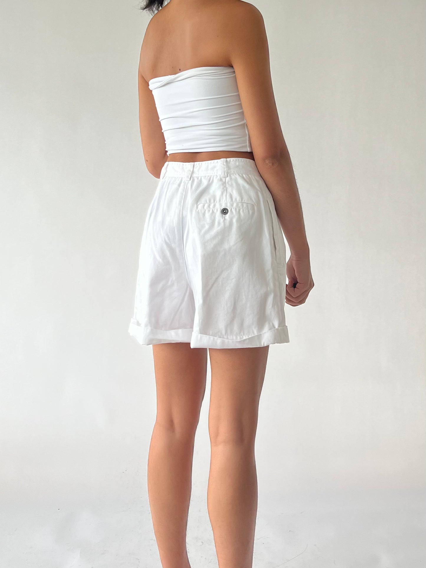 White denim shorts